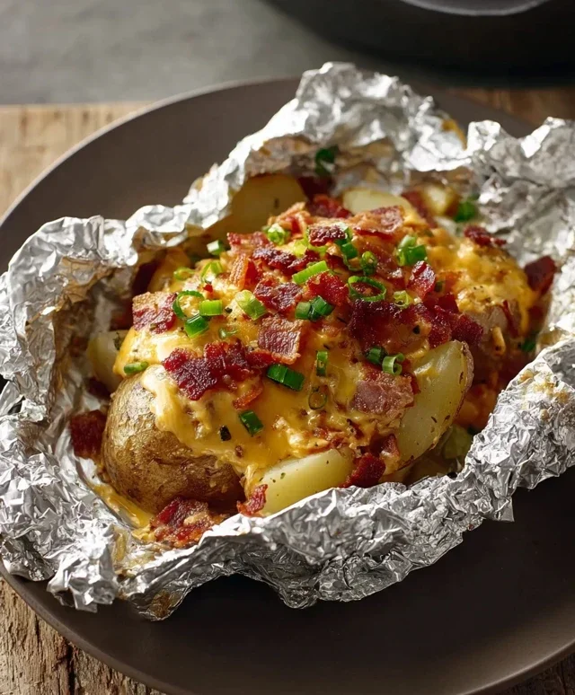 Cheesy Beef Beef Bacon Ranch Potato Foil Packets
