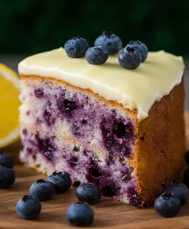 Blueberry Cake with Lemon Cream Cheese Frosting