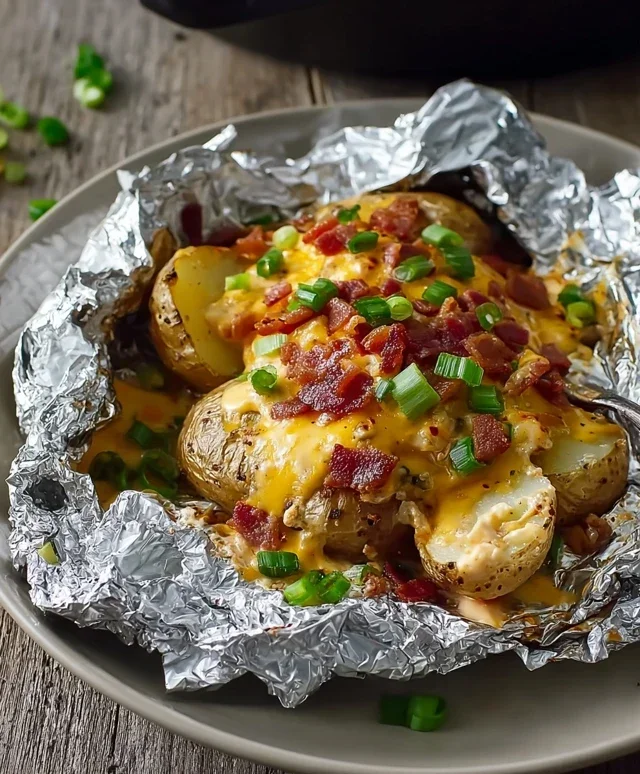 Cheesy Beef Beef Bacon Ranch Potato Foil Packets