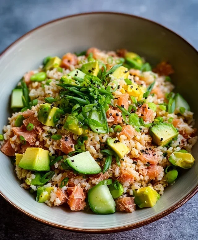 Tuna Avocado Crispy Rice Salad