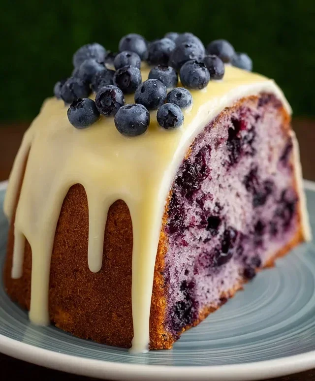 Blueberry Cake with Lemon Cream Cheese Frosting